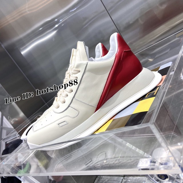 Rick owens 2022新款FOGACHINE系列米白色休閒運動鞋 dx1752